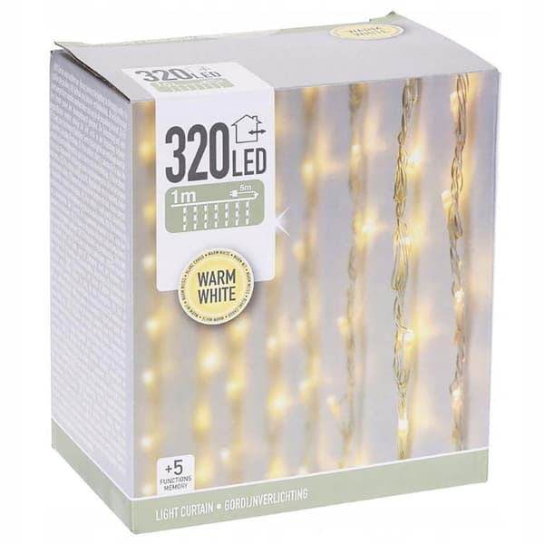Ljusridågirlang 320 LED 1 m varm färg