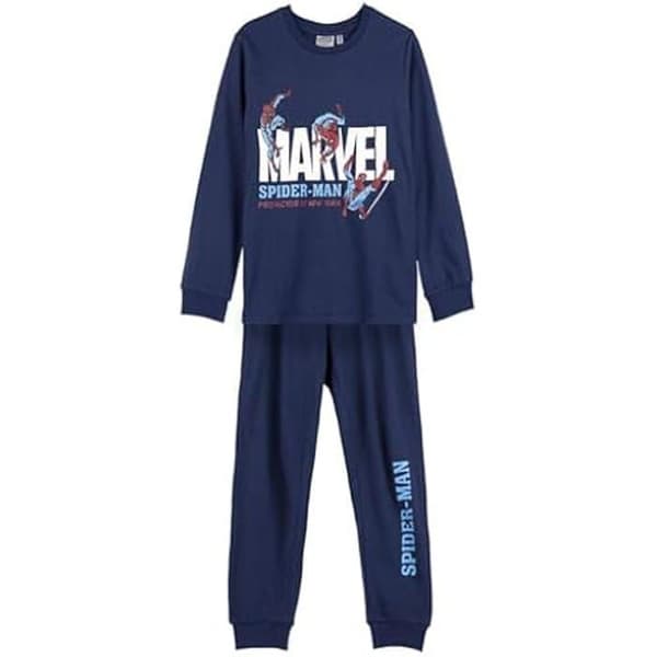 Pyjamas för Vinter - SPIDERMAN - Unisex Barn - 100% Bomull - 2 Delar - Spiderman Mönster
