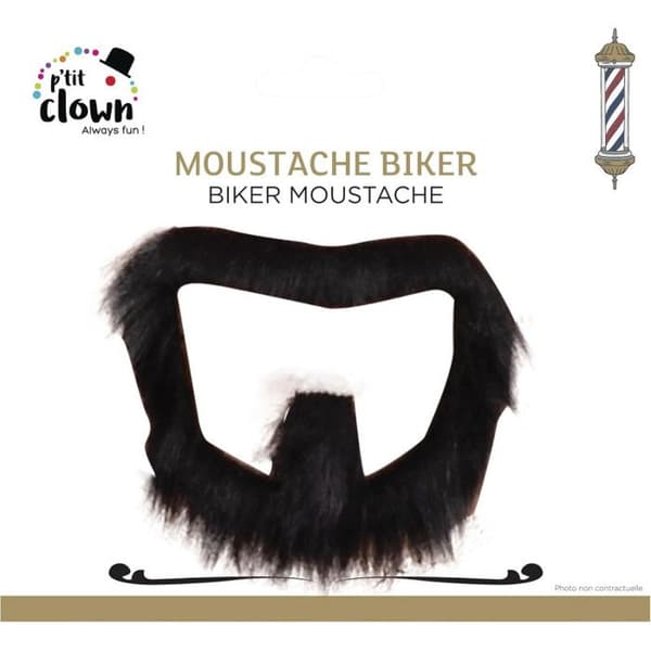 Bikermustasch - Svart - Utklädnad - Syntetisk - Klistermärke