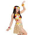 Miniatyrbild 2 av 3: Hawaiian kit - Naturlig - Raffia kjol, halsband, pannband och 2 armband - Vuxen kvinna - Inomhus