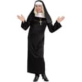 Miniatyrbild 3 av 6: Vuxen religiös dräkt - Svart klänning med långa ärmar - Humoristisk dräkt för karneval eller fastelaven