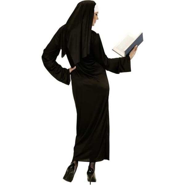 Vuxen religiös dräkt - Svart klänning med långa ärmar - Humoristisk dräkt för karneval eller fastelaven