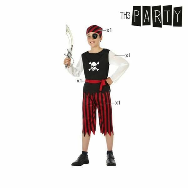 Kostume til børn Th3 Party Multifarvet Pirater (4 Dele) - 3-4 år