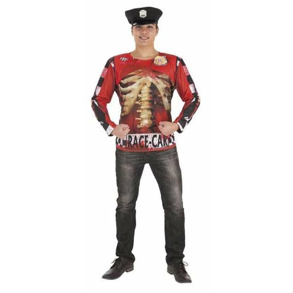 Kostume til voksne Zombie Politi T-shirt L