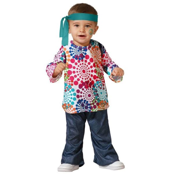 Multifärgad hippiekostym baby