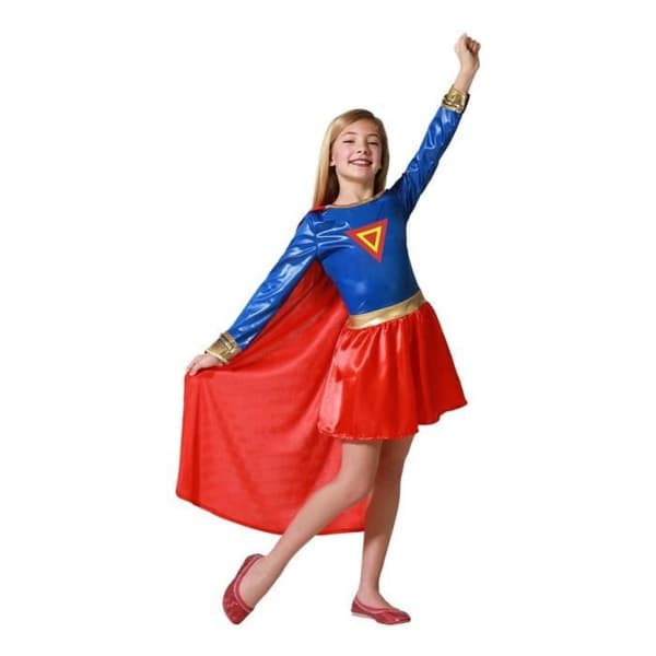 Kryptonisk hjälteutklädnad - ATOSA - 7-9 år - Flerfärgad - Klänning och cape - Licens Superman