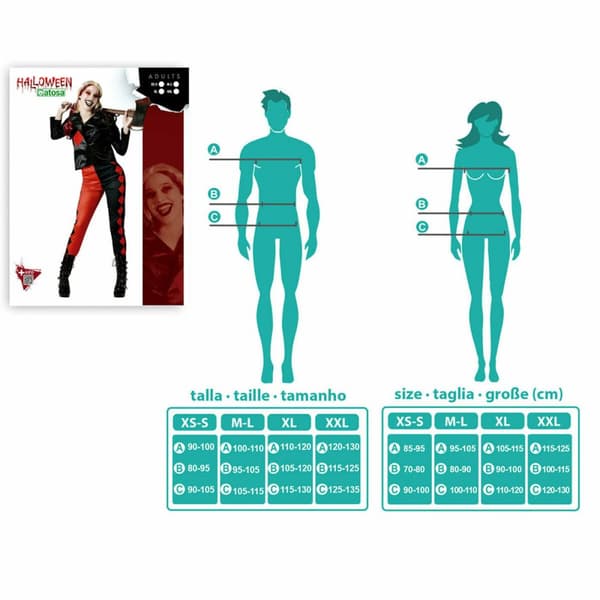 Maskeraddräkt vuxna Blodig harlekinfigur Kvinna - XL