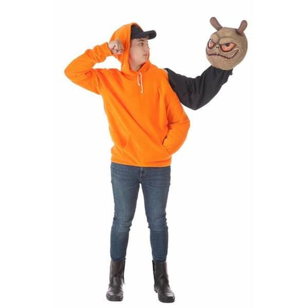 Maskeraddräkt vuxna Halloween Orange Alien L (2 Delar)