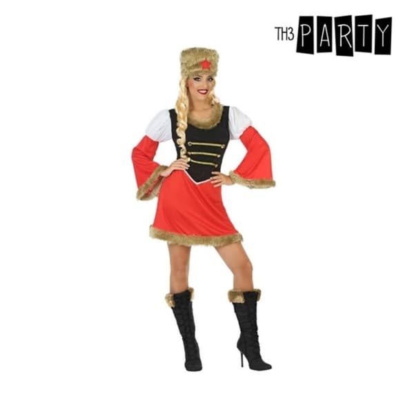 Kostume til voksne Rød (2 pcs) Russisk kvinde - M/L