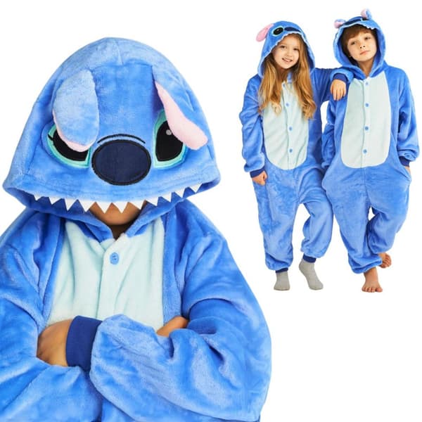 Lilo & Stitch Onesie Kigurumi Pyjamaskostume 135-145cm
