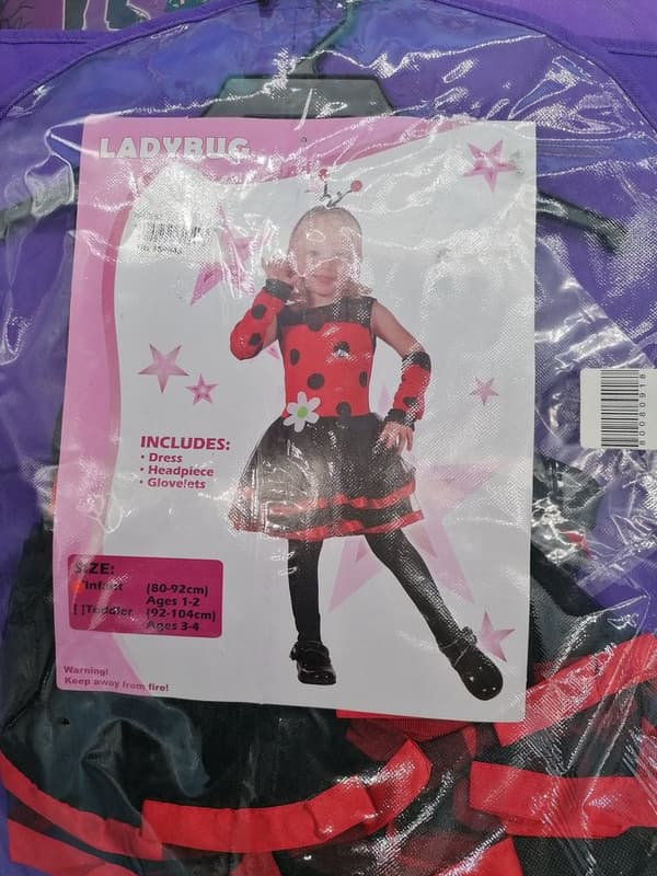 Spooktacular Costume For Children Ladybug Size 1 To 2 Years (80-92cm