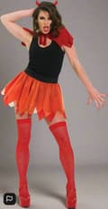 Miniatyrbild 4 av 11: Devil Tutu Costume Set - (Adult Female) One Size Tutu Cape and Headband