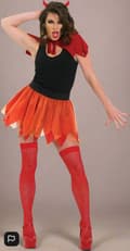 Miniatyrbild 9 av 11: Devil Tutu Costume Set - (Adult Female) One Size Tutu Cape and Headband