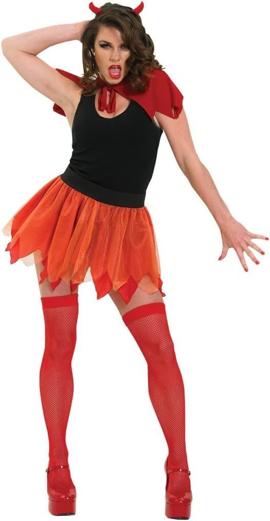 Devil Tutu Costume Set - (Adult Female) One Size Tutu Cape and Headband