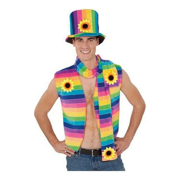 Tilbehør til Kostume My Other Me Multifarvet Regnbue S 59 cm 155 x 10 cm Hat Halstørklæde
