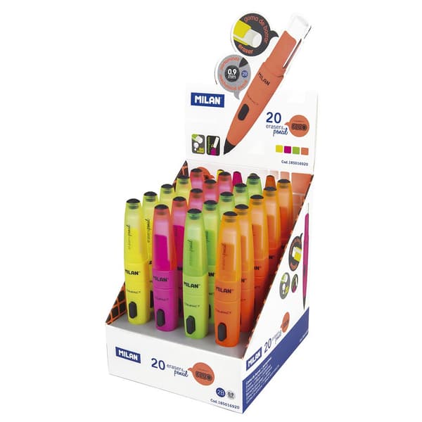 Milan Udstillingsboks 20 Compact Fluo Compact Fluo Mekaniske Blyanter 0.9 Mm Leads Flerfarvet