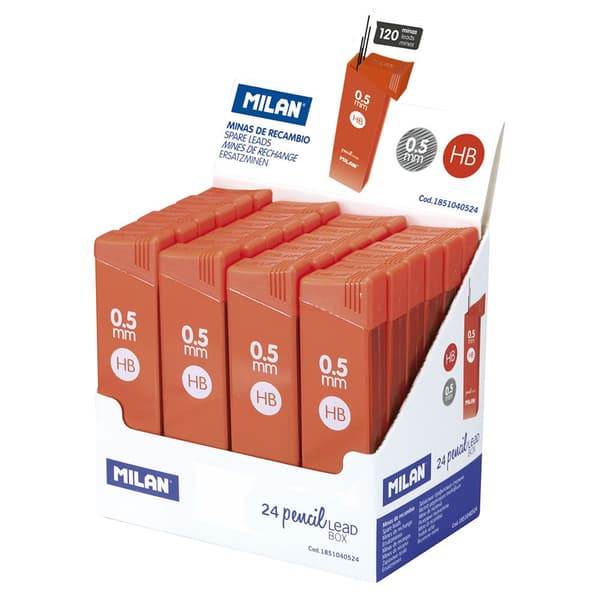 Milan Udstillingsboks 24 0.5 Mm 120 Reservedele Leads 0.5 Mm Transparent