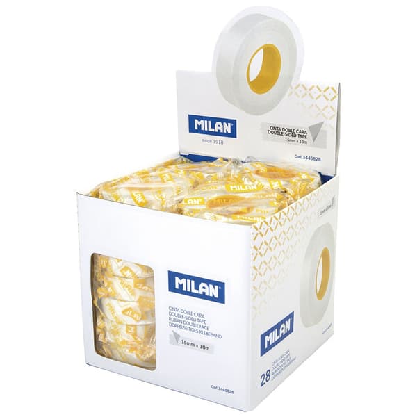 Milan Display Box 28 15 Mm X 10 M Sida Klister Tejp Rullar 15 Mm X 10 M Durchsichtig