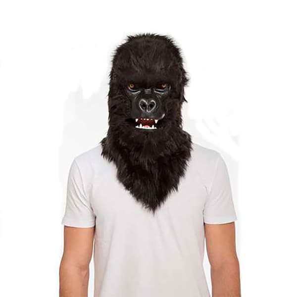 Viving Costumes Med Jaw Mobile Gorilla Mask Hvid