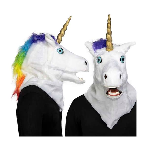 Viving Costumes Med Jaw Mobile Unicorn Mask Flerfarvet