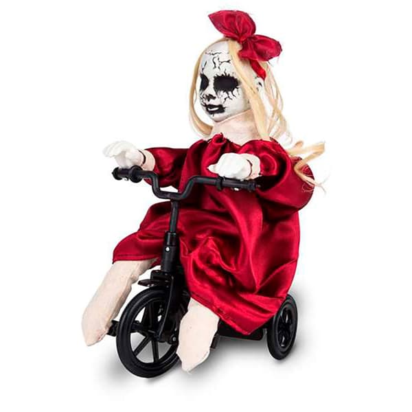 Viving Costumes Dukke Besat I Trehjulet Cykel Med Lyd Og Bevægelse 37x15x22 Cm Rød