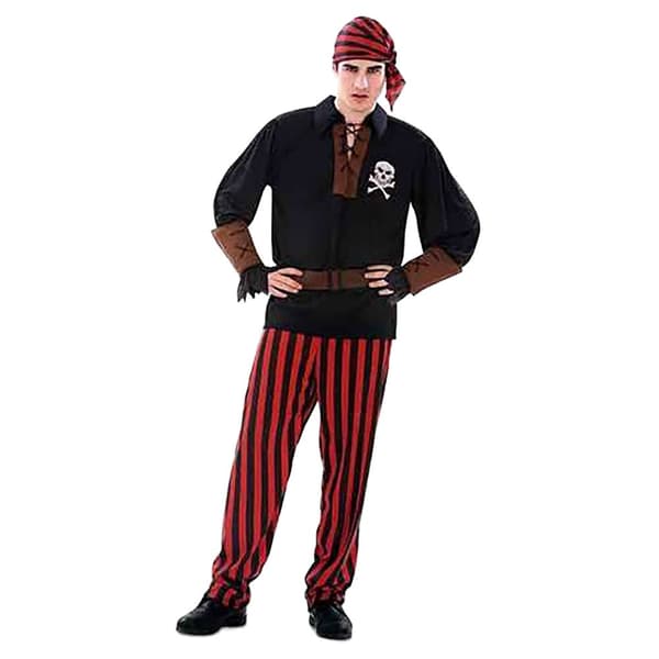 Viving Costumes Mand Custom Bandana Pirate Rød M-L