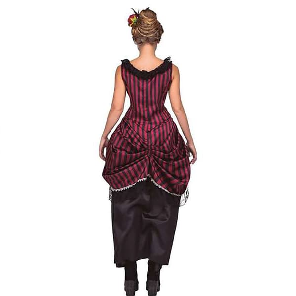 Viving Costumes Flicka Kvinna Custom Saloon Rosa M-L