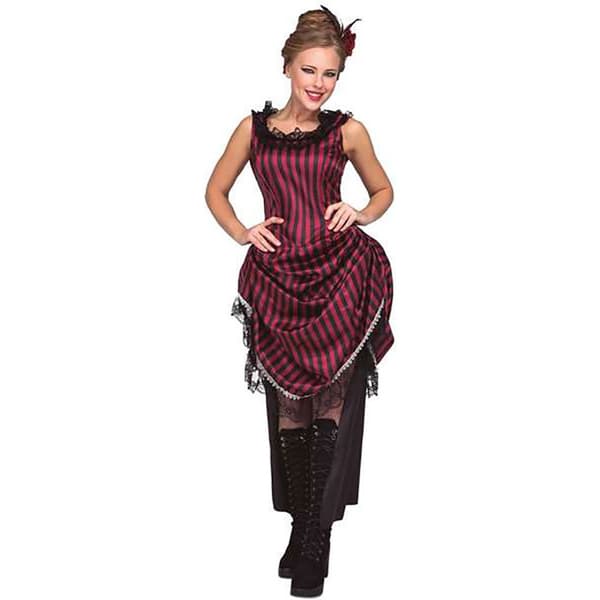 Viving Costumes Pige Kvinde Brugerdefineret Saloon Rosa M-L