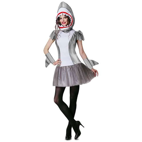 Viving Costumes Shark Girl Custom Grå S