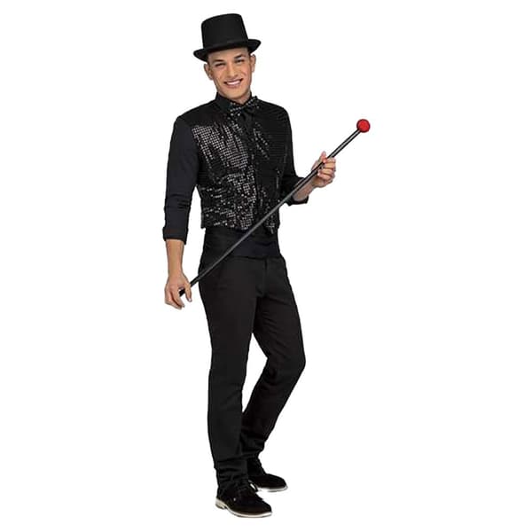 Viving Costumes Showhan Vest Man Custom Musta M-L