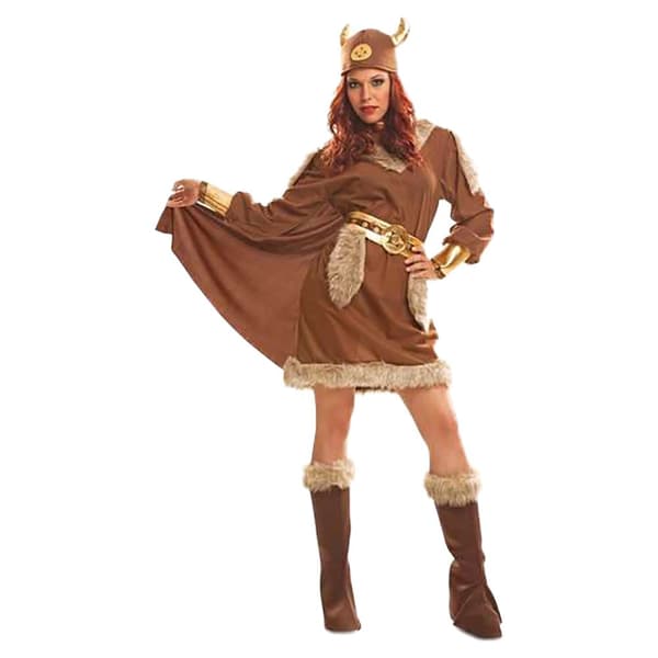 Viving Costumes Viking Woman Custom Ruskea XL