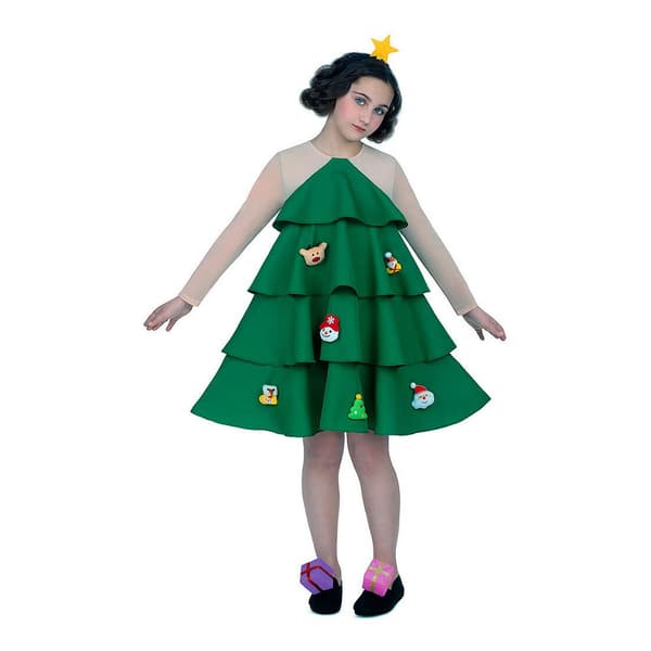 Viving Costumes Juletræ Af Pige Custom Luxe Grøn 10-12 Years