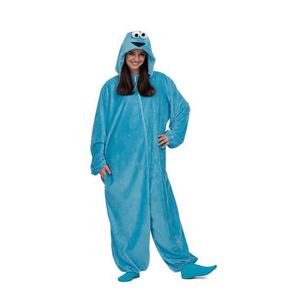 Viving Costumes Cookie Monster Pyjamas Custom Blå M-L