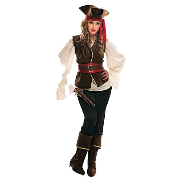 Viving Costumes Buccaneer Woman Custom Brun XL