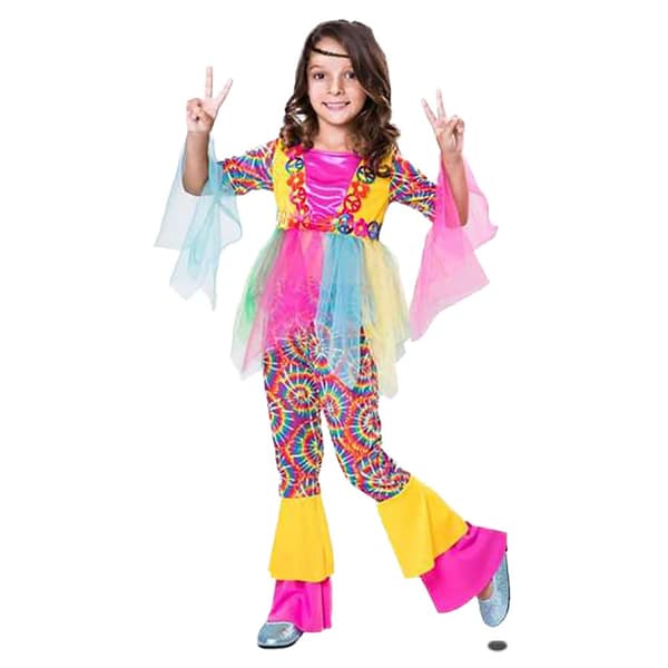 Viving Costumes Tyttö Custom Hippie Pinkki 5-6 Years