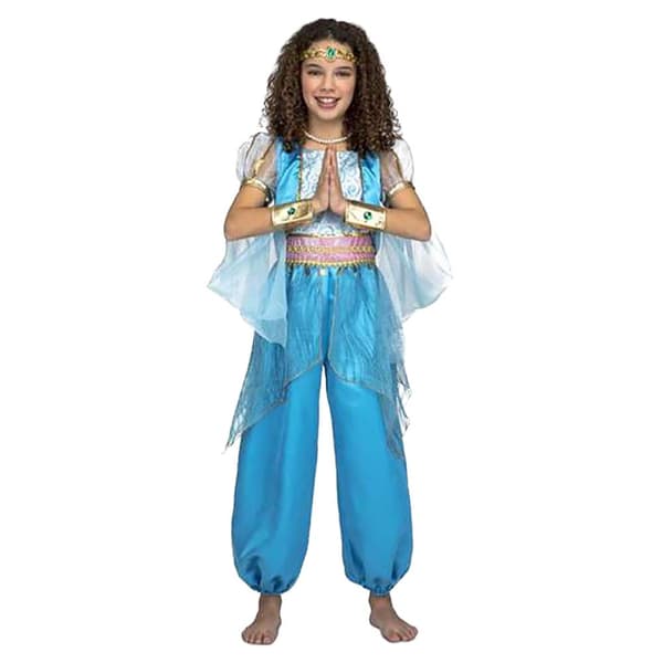 Viving Costumes Arabisk Princess Girl Custom Blå 5-6 Years