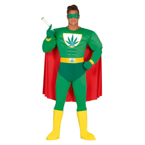 Generico Marijuana Superhjälte Kostym Grönt 52-54