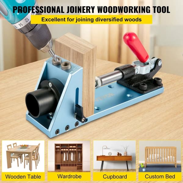 Lomme Hul Jig Kit, Opgraderet Aluminium, Justerbar Tømrer Samling