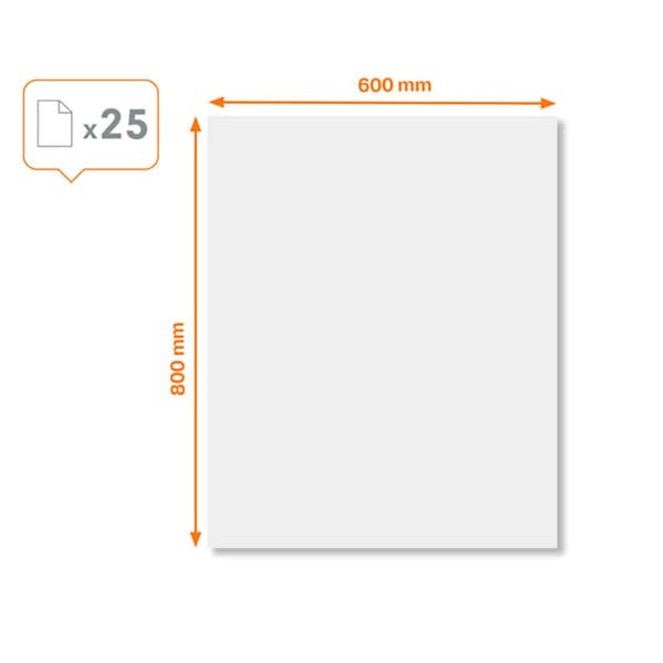 Nobo Tør Slette Ark Instant 60x80 Cm 25 Enheder