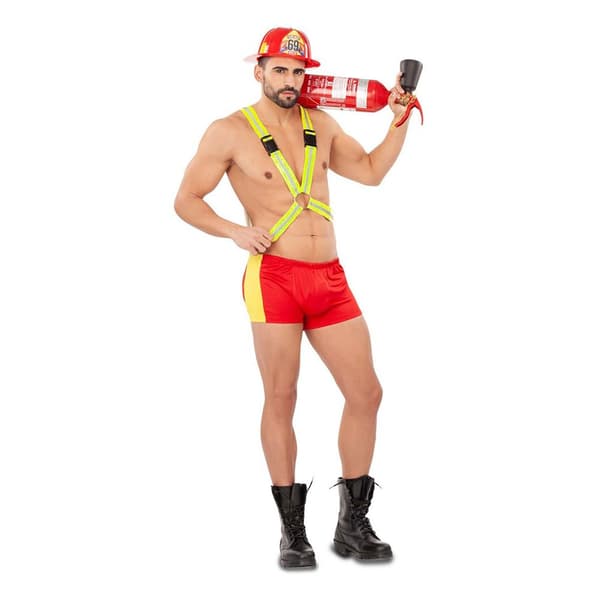 Viving Costumes Firefighter Man Custom Oranssi M-L