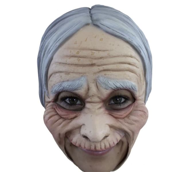 Ghoulish Head Without Chin Old Lady Maske