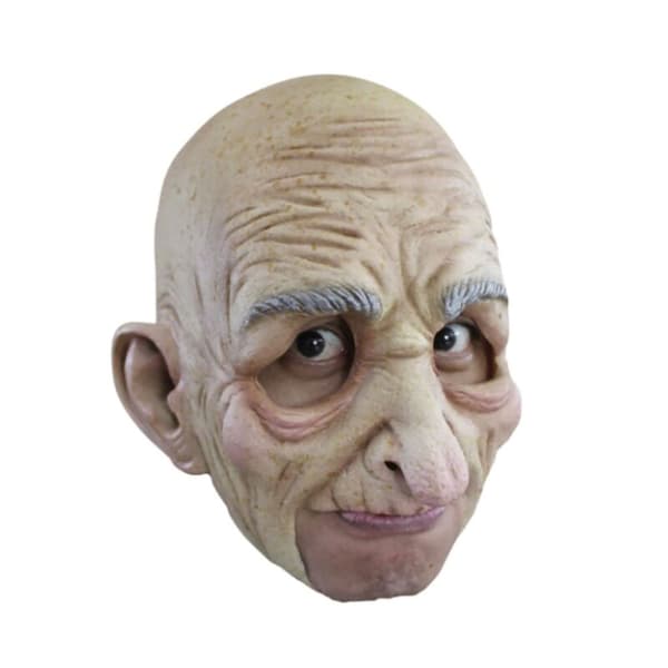 Ghoulish Head Without Chin Old Man Maske