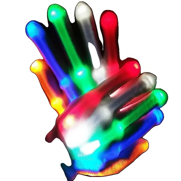 LED Lysende Handsker, 5 Farver, 6 Blinkende Tilstande,8 par, LED lysende handske