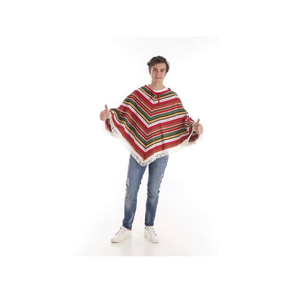 Creaciones Llopis Mukautettu Poncho Mexicano Pico Punainen L