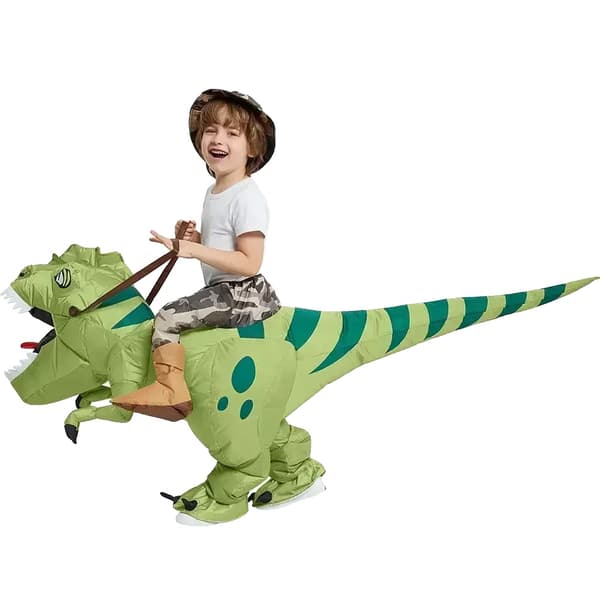 Uppblåsbart Dinosauriekostym, Hållbar Polyester, Lätt att Blåsa Upp,En storlek, Barn 80-120 cm