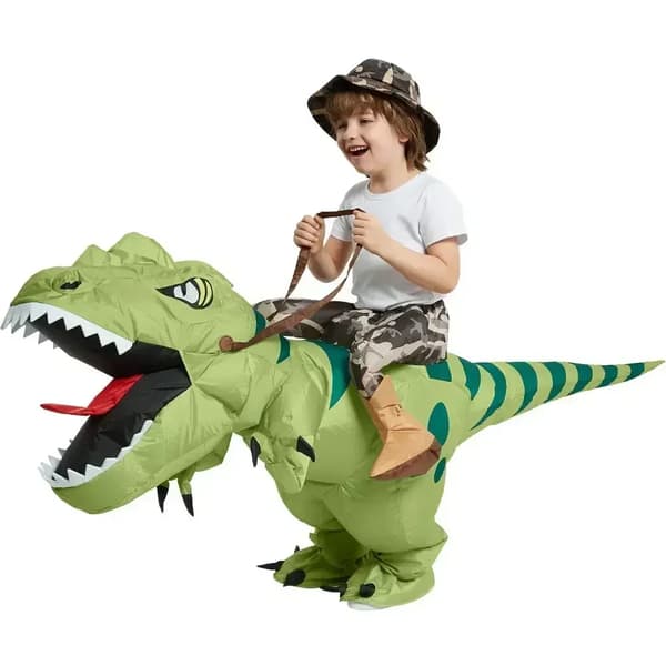 Oppusteligt Dinosaur Kostume, Holdbart Polyester, Let at Puste Op,Barn 120-150 cm, Én størrelse