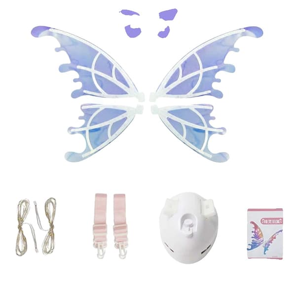 Butterflyvinger, 4 vinger & skelet, tilpasselige stropper,2Pcs-Med Lys