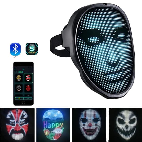 LED Kasvomaski, Mukautettavat Kuvastot, Eleohjaus,Type-c lataus