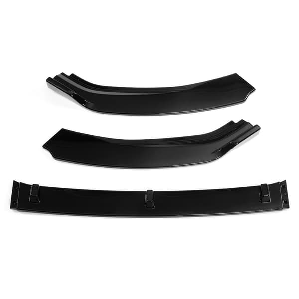 Front Bumper Lip Spoiler, Glansende Sort Finish, Nem Installation, Perfekt Pasform