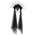 Miniatyrbillede 1 af 2: Gothic Blomst Halloween Hovedbånd, Indviklet Blomsterdesign, Perfekt til Cosplay,Sort